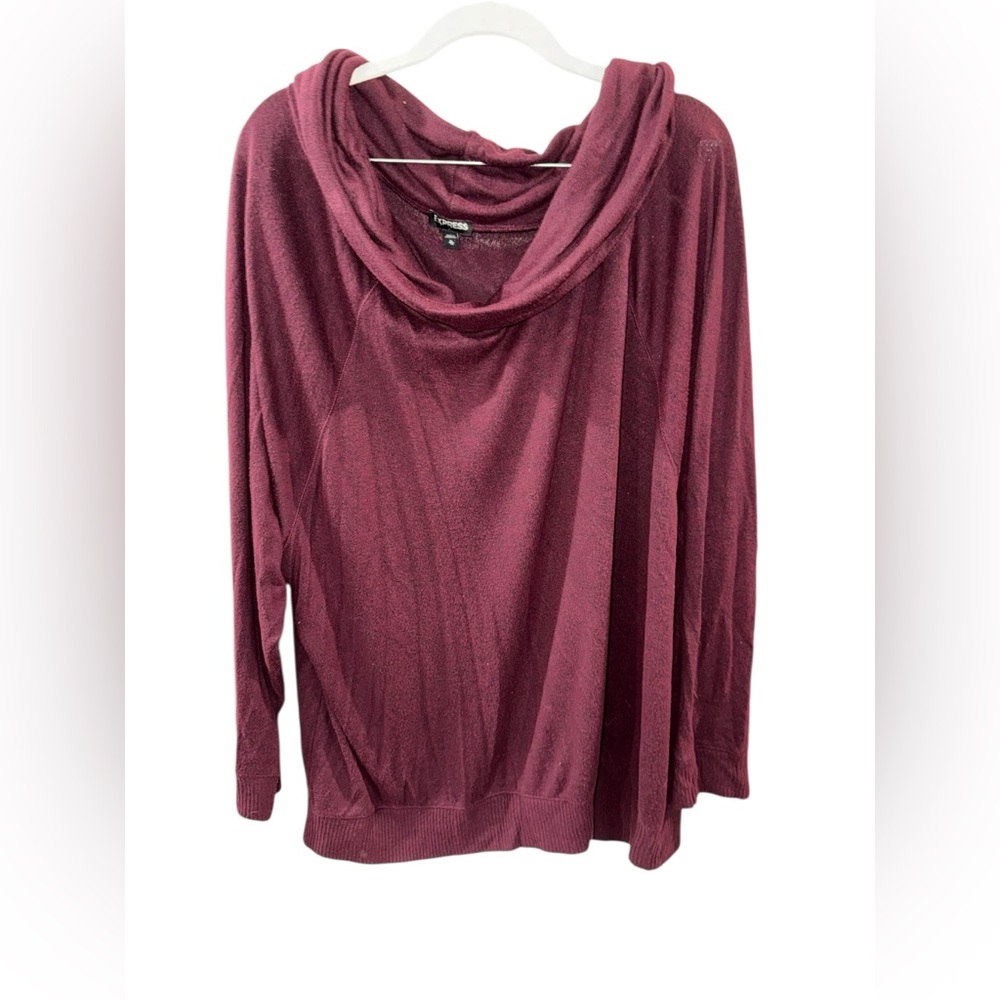Express‎ Deep Burgundy Cowl Neck Sweater